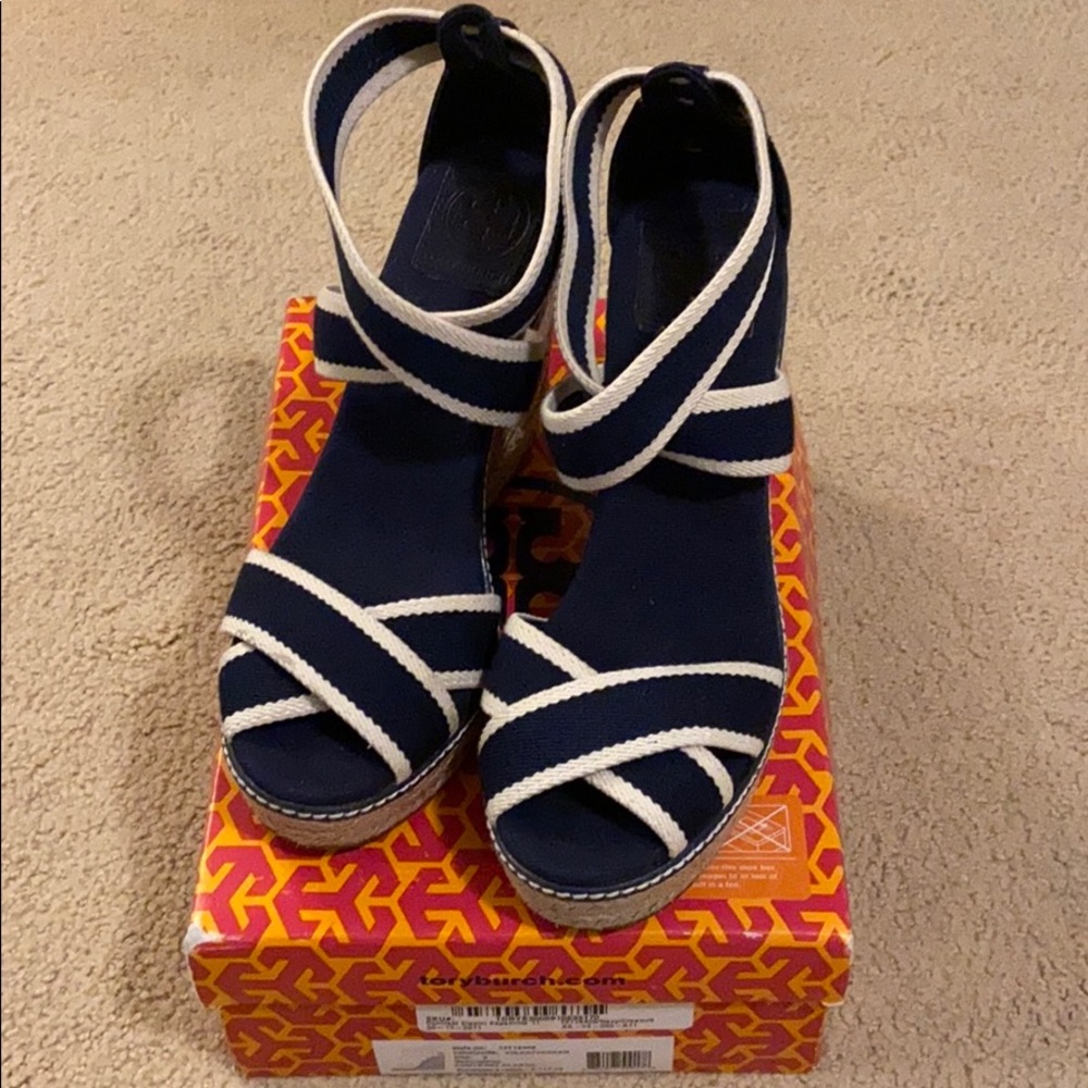 Tory Burch Contrast Elastic Espadrille